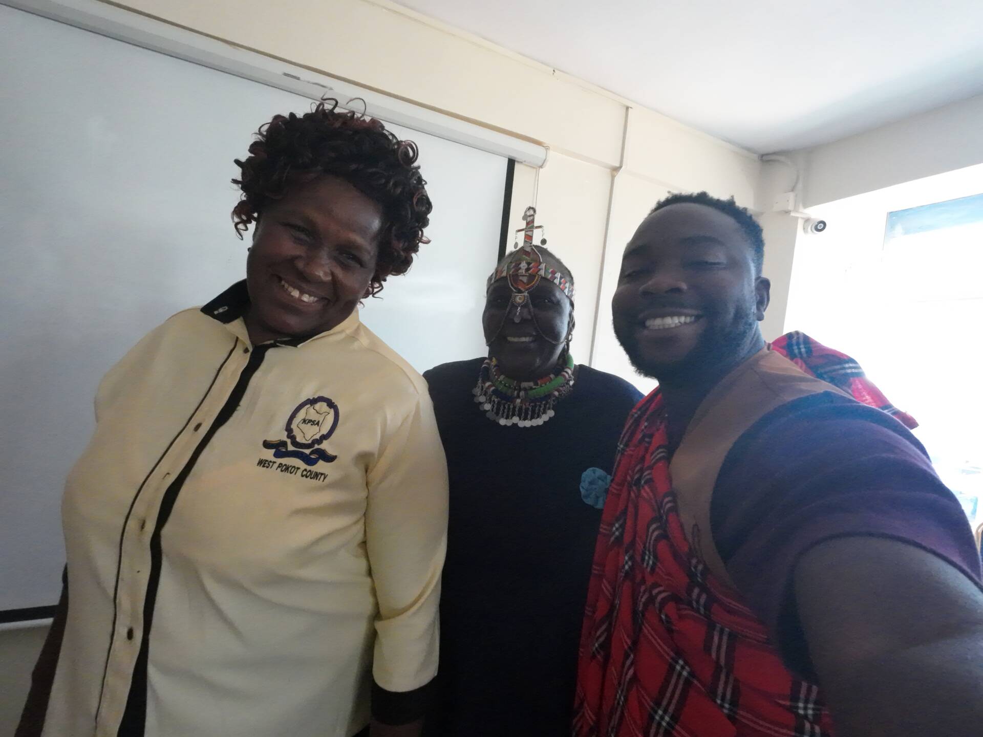Nathaniel connects with school directors in West Pokot County during an off-boarding session